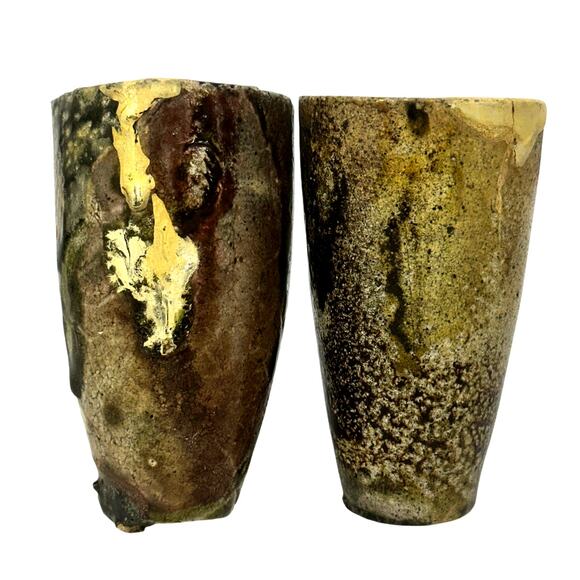 Unique & Rare Antique Early 1900's Russian Crucibles Display Art Vases-Set of 2 - Picture 3 of 9